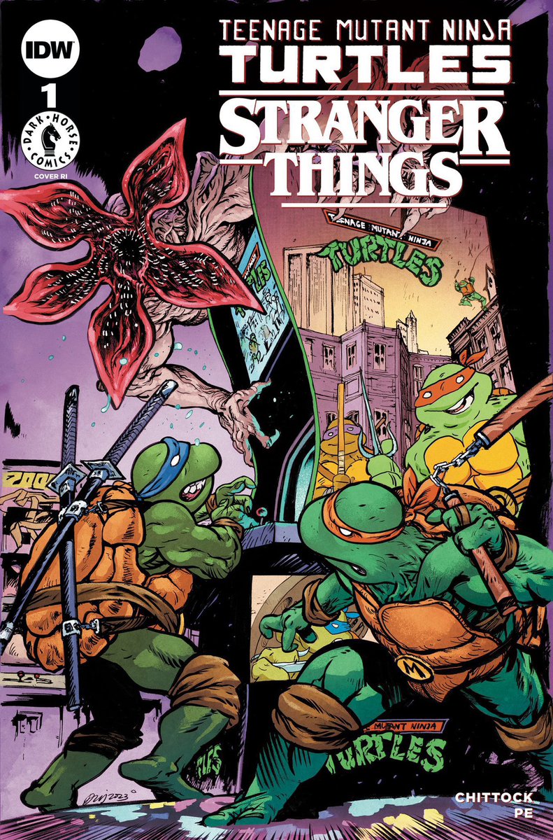 danielwarrenart's tweet photo. I teamed up with the amazing @SpicerColor to make this TMNT/Stranger Things cover! https://t.co/aKfYig4g3B