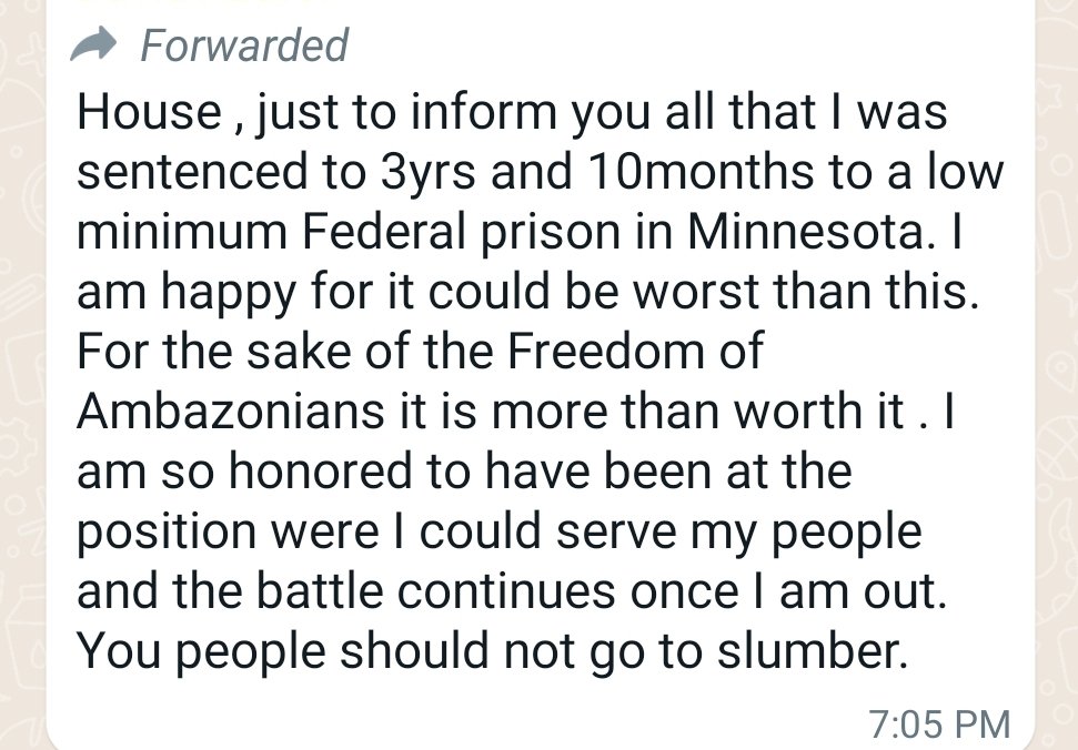 innochia's tweet photo. MN, USA - Apr 21, 2023 - Ma Edith Ngang is happy to pay the small price of imprisonment for Ambazonia. She writes: "I was sentenced to 3yrs &amp; 10months to a low minimum Federal prison in Minnesota... For the sake of the Freedom of Ambazonians it is more than worth it. #AmbaHeroism https://t.co/yNc6oAiO7M