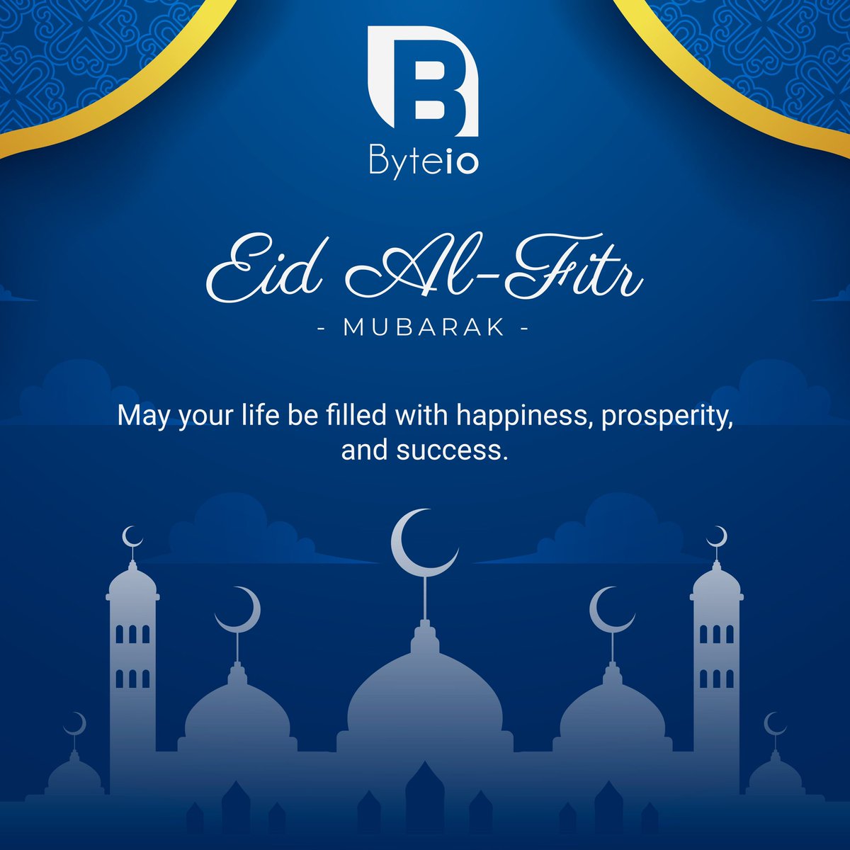Byte_io's tweet photo. May the joy and blessings of Eid fill your heart and home with happiness and peace. Eid Mubarak!

 #happiness #eid2023 #eidmubarak https://t.co/BLt1tQfH9c
