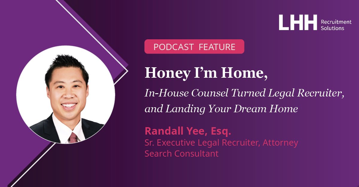 Randall Yee, Esq., Sr Legal Recruiter at LHH, joins Episode Three of “Wicked Good Lawyers” to share his journey from in-house counsel to legal recruiter. He dishes out his best tips on landing your dream job and lays out career paths for attorneys and JDs alike. 

Listen on…