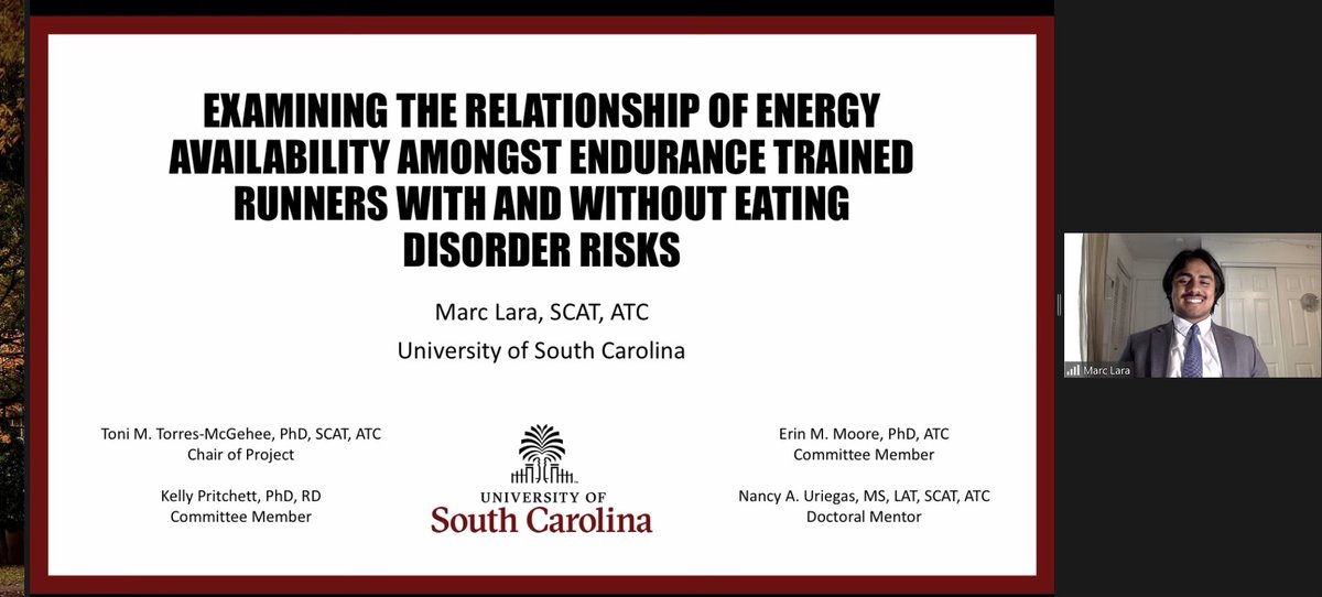 Congrats to 2nd year post-professional AT student Marc Lara on successfully defending his masters research project. #GamecockAT