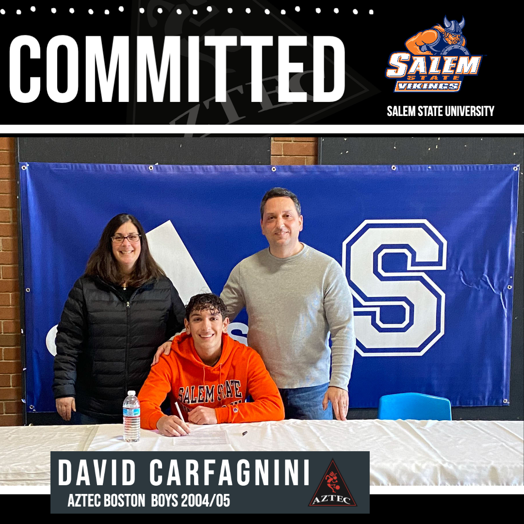 AztecSoccerMA's tweet photo. Congratulations to Aztec Boston Boys 2004/05 player David Carfagnini on his commitment to continue his academic and athletic career at @SalemState !

Well done David!!

#WeAreAztec #AztecPROUD #StudentAthlete https://t.co/bJrSgE8BFG