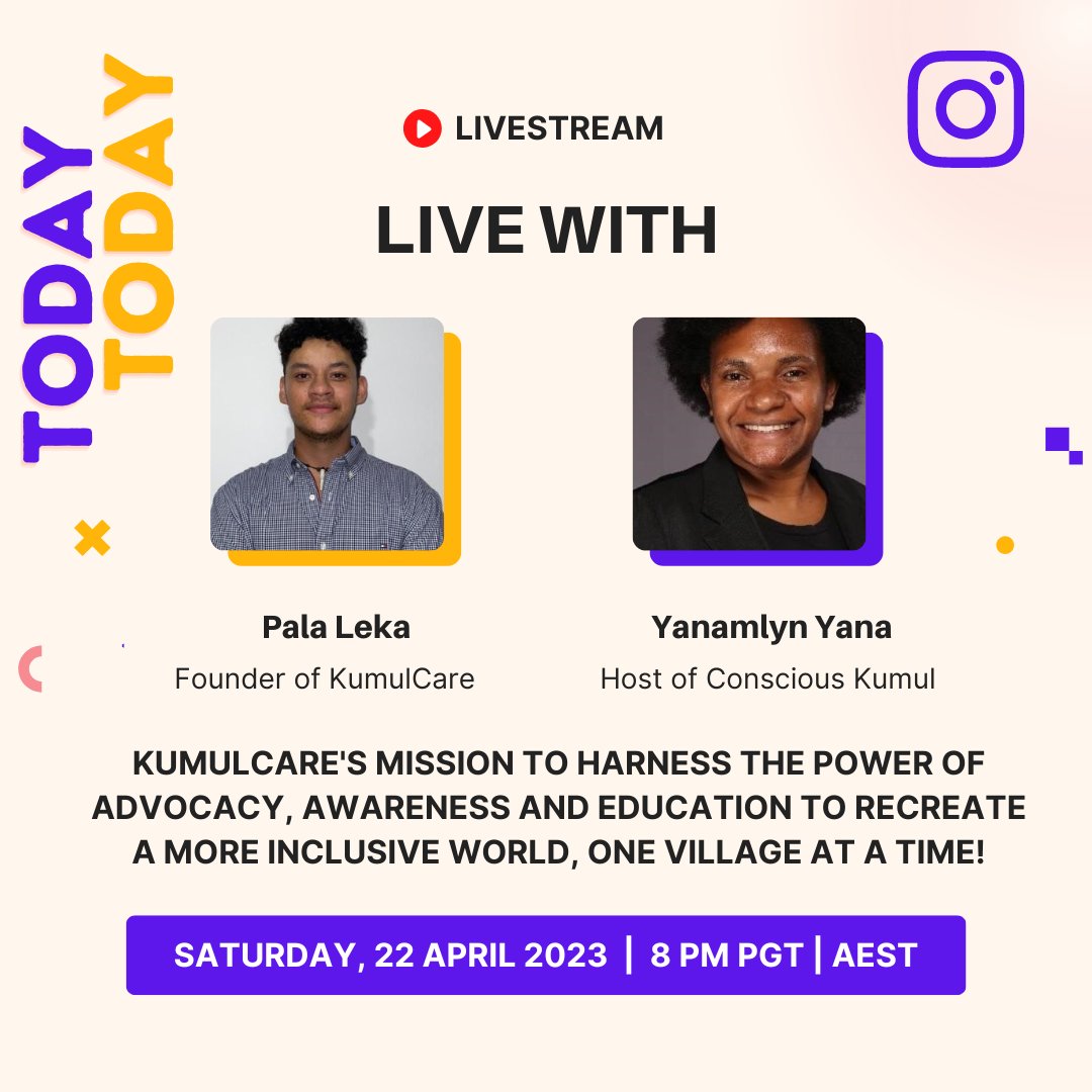 KumulCare's tweet photo. Tune in for our first ever live with KC’s @pala_leka and the amazing Yanamlyn Yana from @consciouskumul at 8pm tonight on our IG Live!

#LiveStream #InfluencialChats #ConsciousKumul #KumulCare https://t.co/seDOdBpeB7