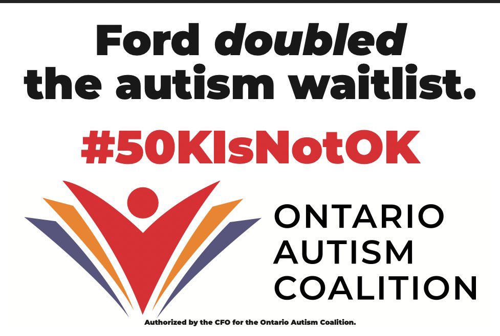 OntAutism's tweet photo. Over 50,000 children &amp; youth are stuck on the Ontario Autism Program waitlist. This is not OK.   #50KIsNotOk #NeedsBasedEdu #AutismIsLifelong #onpoli

@fordnation
@MichaelParsa https://t.co/7cajDc9Hei