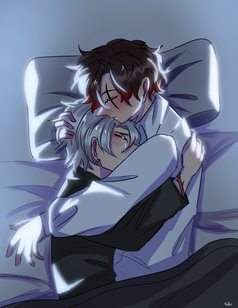 Art trade with <a href="/shearfer_/">Inactive(aka only art on special occasions)</a>  !! 

-first time drawing clownzy lolol but here they r with cuddles !!

#clownpiercefanart #branzyfanart #clownzy