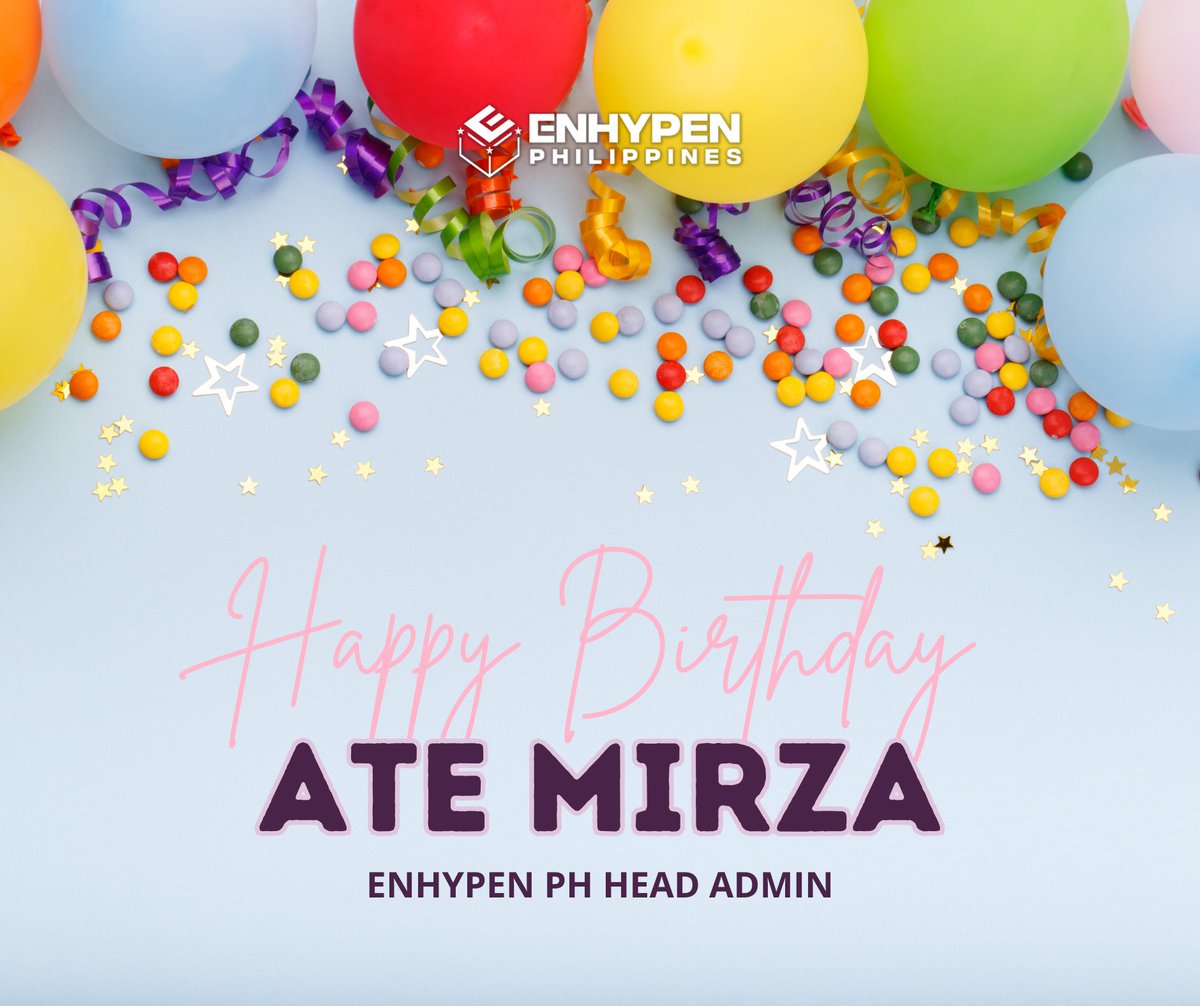EnhypenPH's tweet photo. Happy Birthday to our fabulous and ever-supporting head admin, Ate Mirza!🎉

We wish you all the best, and may you have your special day extra awesome 🫶 https://t.co/mOAzCJ0nrR