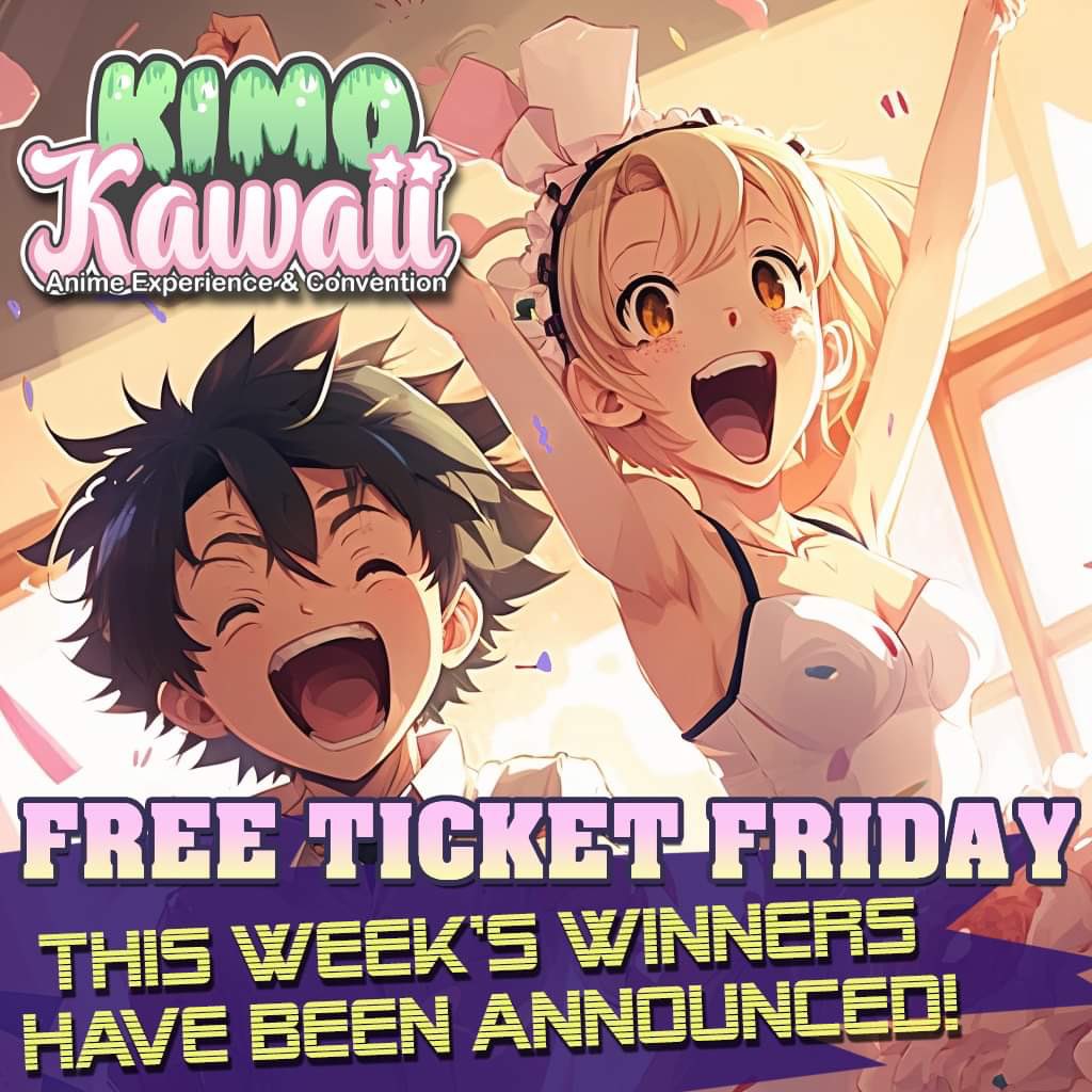 🎉Free Ticket Friday🎉
Winners have been announced for today 04/21/2023! 

Find winners at: 
KimoKawaii.net/freeticketfrid… 

⭐️Next drawing will be Friday 04/28/2023 at 5pm⭐️

#anime #animeconvention #freeticketfriday