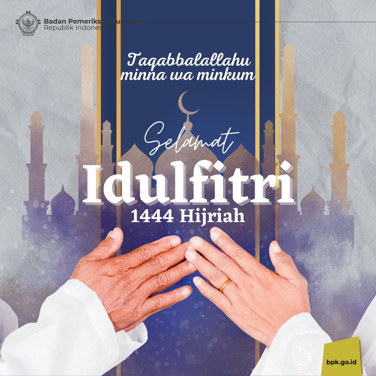 bpkri's tweet photo. Keluarga besar BPK mengucapkan
Selamat Idulfitri 1444 H🙏

Taqabbalallahu minna wa minkum, mohon maaf lahir-batin atas segala khilaf bagi semua #BPKawan

Mari jadikan momen Idulfitri untuk mempererat tali silaturahmi

#bpkri #bpktepercaya #idulfitri #1444h https://t.co/HdfEkp7vIQ