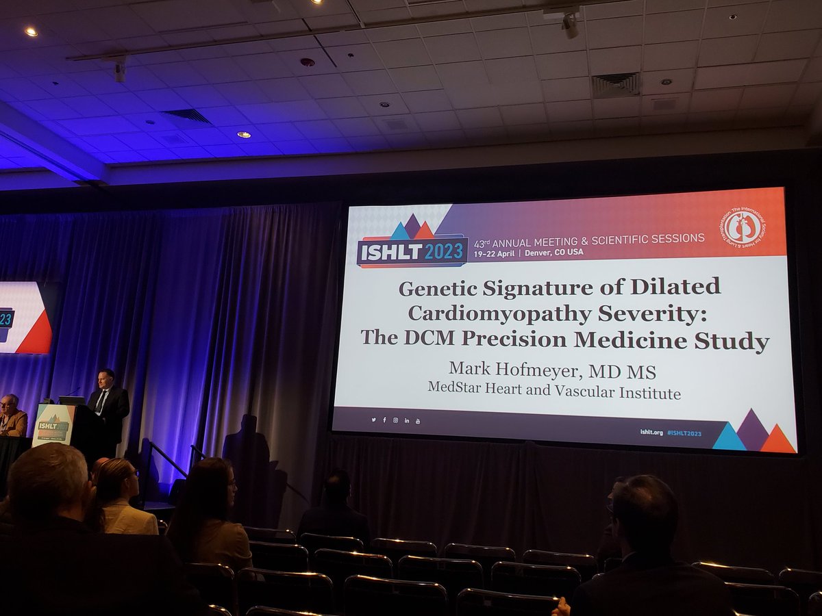 Awesome presentation on genetic signatures of severe DCM by our own @MarkHofmeyer! #ISHLT2023 @MedStarWHC