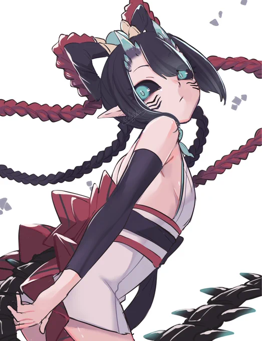 Vるるふならくがき達。髪下ろすことも出来る。サラサラ。 