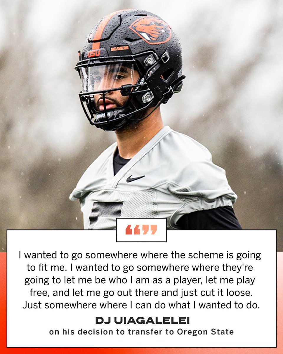 DJ Uiagalelei is ready to let loose at Oregon State 😤

📸: <a href="/BeaverFootball/">Oregon State Football</a>