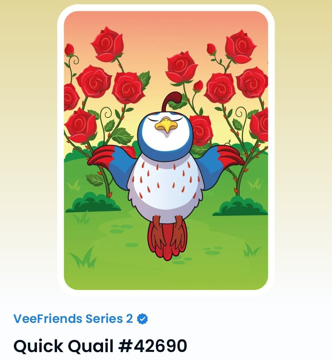c0urtz5's tweet photo. @BurgeUK @garyvee @veefriends My Quick Quail w/ Rose Garden is listed if you're interested in another Rose Garden 🌹 https://t.co/FYzHtbdQA8