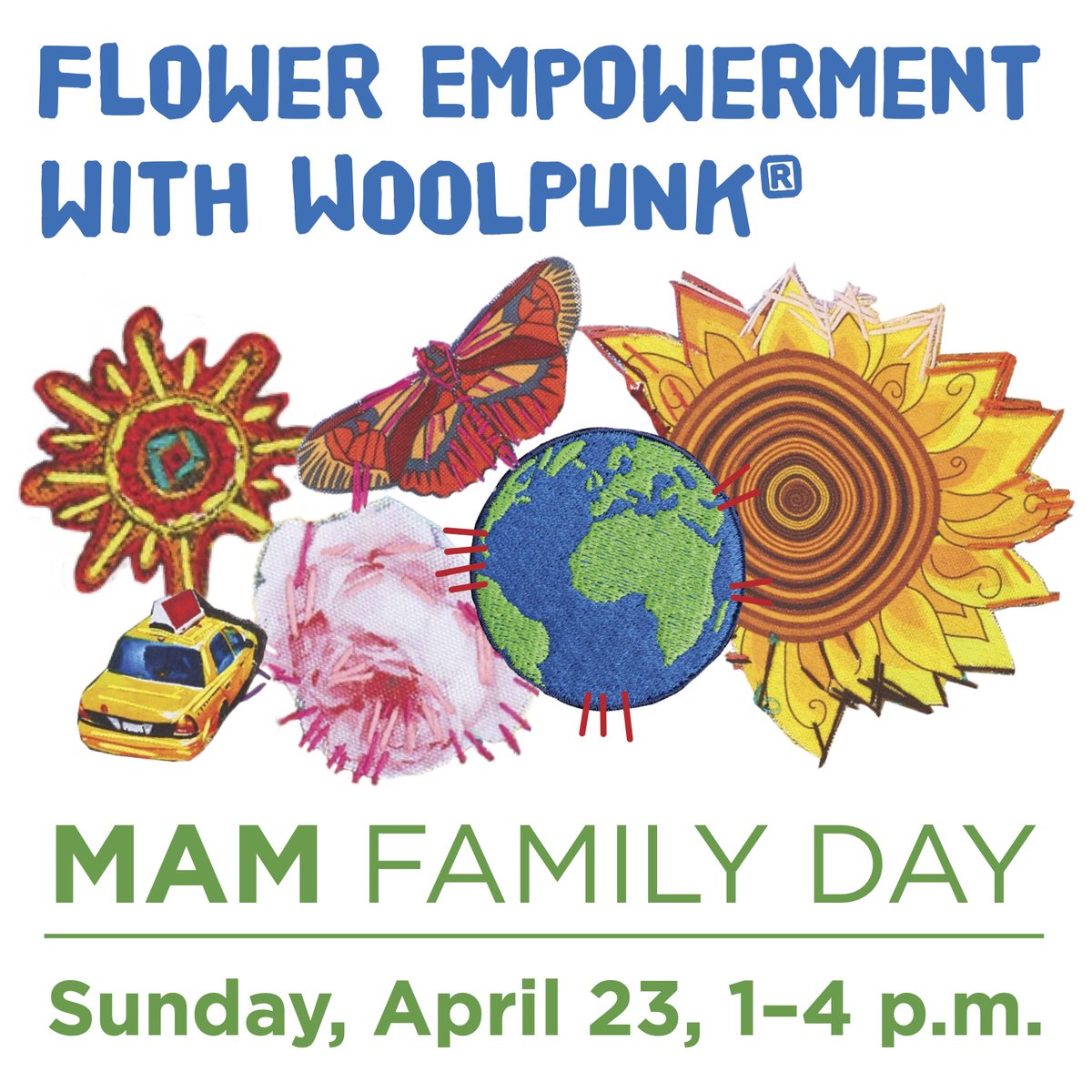 Family Day is this Sunday, April 23, from 1-4 p.m. featuring Woolpunk, School of Rock, and Suzie Hicks the Climate Chick! montclairartmuseum.org/events/museum-…