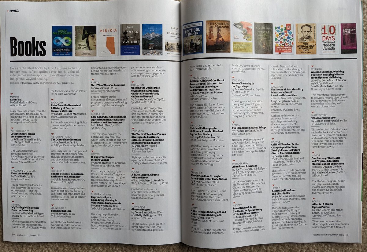 My copy of New Trail arrived today and Silencing Rebecca made an appearance inside!
<a href="/UAlbertaAlumni/">UAlberta Alumni</a> <a href="/ReadThistledown/">Thistledown Press</a>