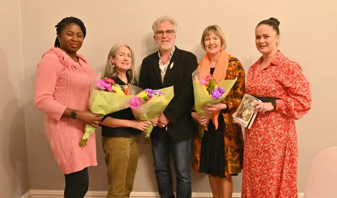 CobhRW's tweet photo. What a way to begin Festival '23. Chairman John Smith with local authors Ann Wilson, Kemi Tijani, Marion Horgan &amp; @trishcarlos who spoke about their writing &amp; how they work such magic.
Thank you @GarveysSV_Cobh for your sponsorship &amp; @CommodoreCobh for kindly hosting.
#rory75 https://t.co/NUnfHP1hfn