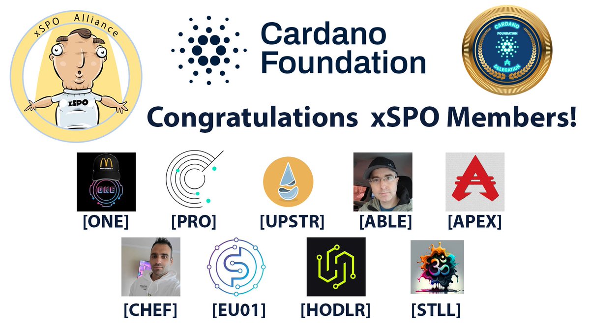 AllianceXspo's tweet photo. Great to see @Cardano_CF supporting @AllianceXspo!

9️⃣ of our members received the delegation this round for adding value to the #CardanoCommunity!

@EnigmA_SPO
@ProfilerBiz
@Upstream_ada
@Hornan7
@cardanoapexpool
@CardanoChefPool
@StakePool247
@HodlerCoalition
@sharethlovelace https://t.co/ItLpWYhoD3