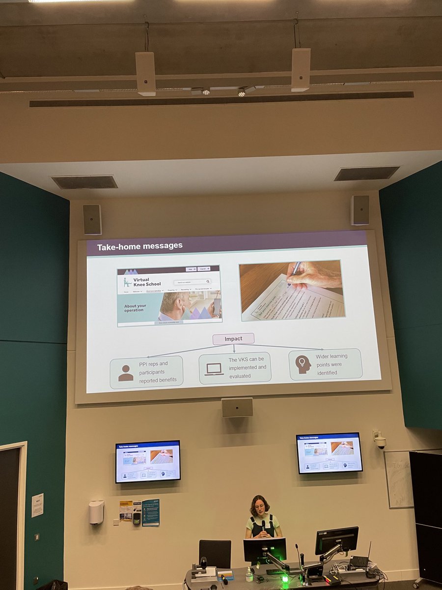 Well done to ⁦@_Anna_Anderson⁩ for winning the best presentation at the #PRS2023 on the development of an inclusive virtual knee school 👏