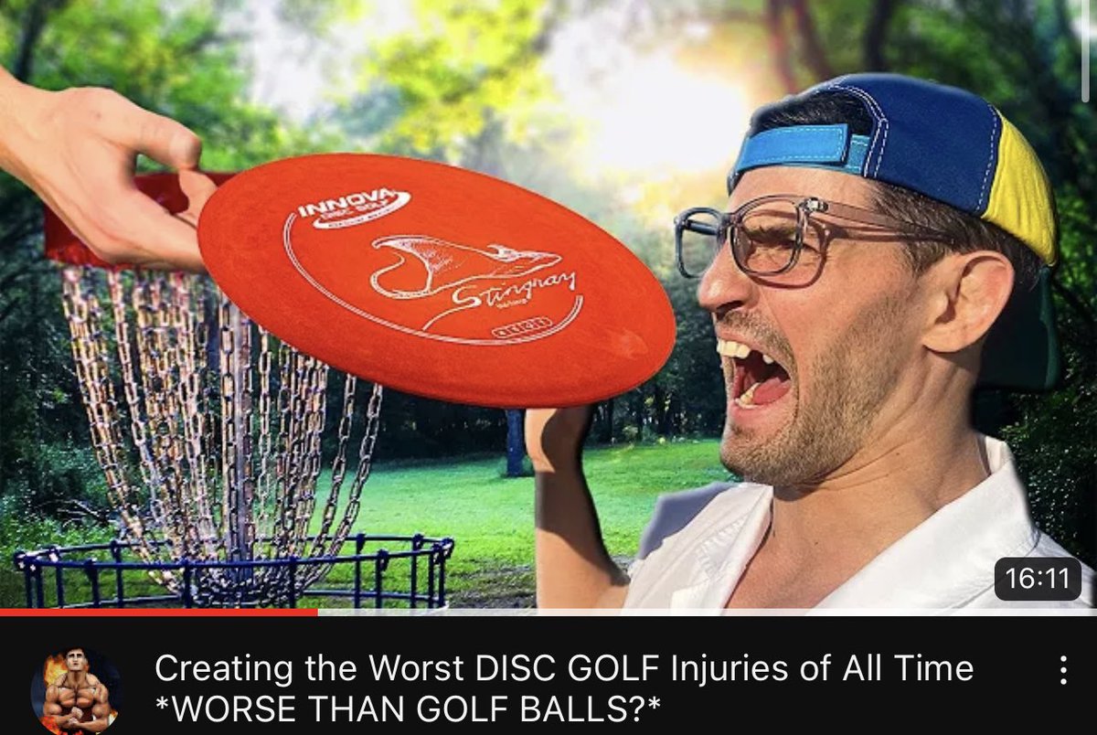 houstonjones26's tweet photo. NEW VIDEO! Watch me attempt to create the worst disc golf injuries of all time!
- https://t.co/XEf5OUIjiK https://t.co/gUvfdbD8fl
