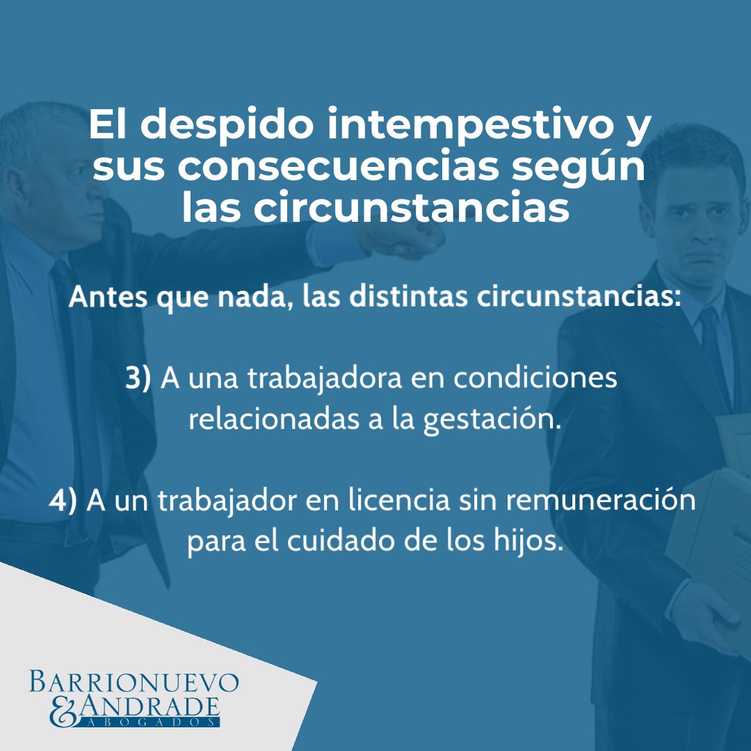 BalawEc's tweet photo. 👋 No todos los despidos intempestivos tienen las mismas consecuencias. Unas son más duras que las otras y todo depende de las circunstancias que hay en el momento del despido. ¡Conócelas! https://t.co/4jBzpZBijW
