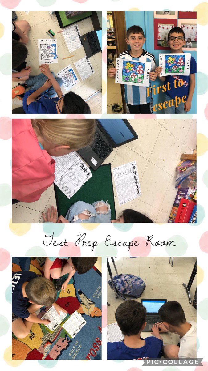 Today, pairs worked together to read passages to get clues to escape the room. @RPPrincipal #testprep