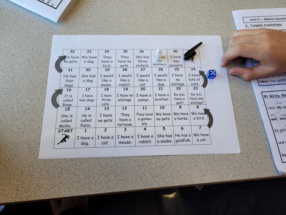 MFLSandbach's tweet photo. Year 7 practised their speaking today with a game of translation No Snakes No Ladders. https://t.co/oE6WKz17H2
