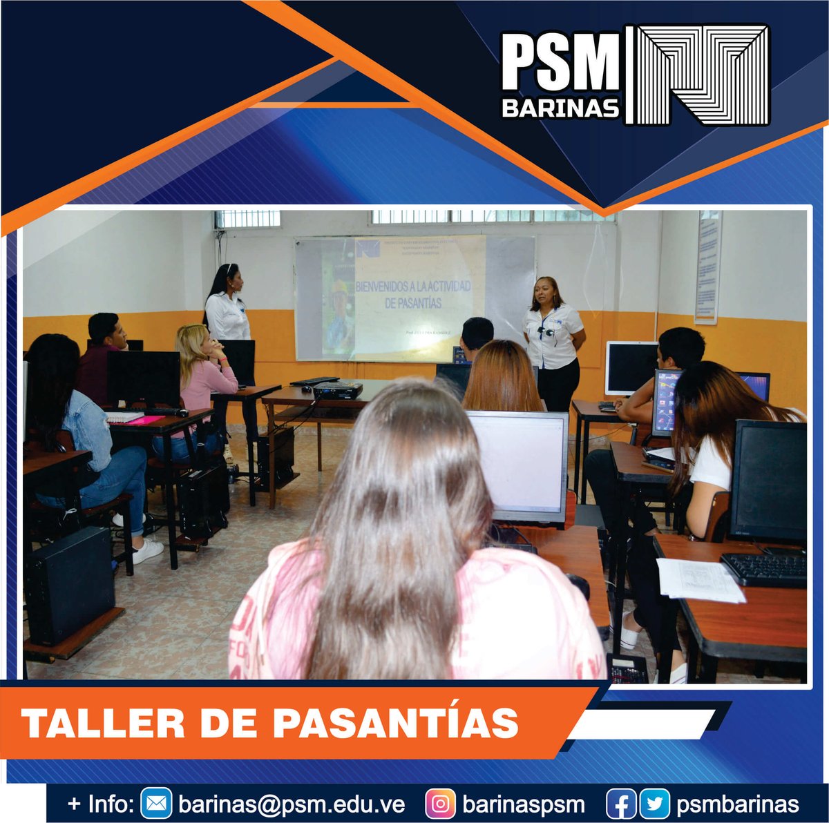 psmbarinas's tweet photo. El Departamento de Pasantías del Politécnico Santiago Mariño Extensión Barinas, les da la mas cordial bienvenida a todos los estudiantes en el lapso académico 2023-1 deseándoles el mayor de los éxitos en esta iniciación de sus experiencias en la etapa laboral. https://t.co/136mBkmljk