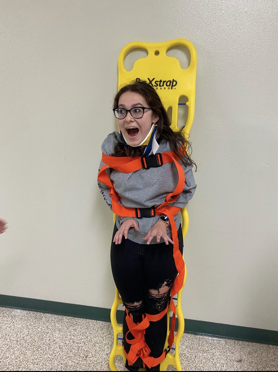 KennedaleCTE's tweet photo. KHS Health Science EMT students learning backboard skills! And having a little fun!!! #CTE @urkhsprincipal https://t.co/a5VLeg2wvH