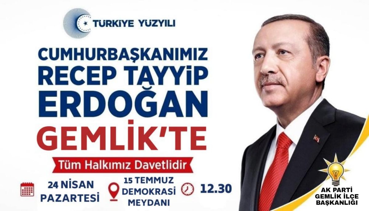 CUMHURBAŞKANIMIZ
RECEP TAYYİP ERDOĞAN 
GEMLİK ' TE 🇹🇷
