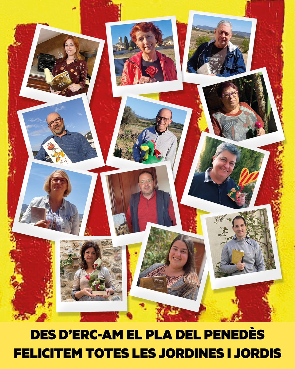 ERCelplapenedes's tweet photo. Des d’ERC-AM El Pla del Penedès felicitem totes les Jordines i Jordis. Tots nosaltres us desitgem una diada de Sant Jordi com mai! https://t.co/2nzCDaa1j9