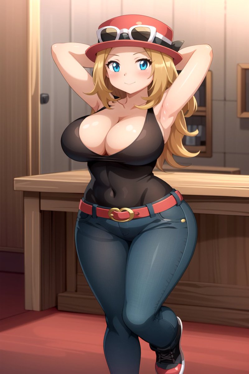 Pokegrls's tweet photo. 『La entrenadora había accedido a salir en una cita con el/la lector/a que se alojaba en el mismo hotel que ella. Por eso estaba esperando en la recepción a que bajase.🞃』

🥐¡Hey! ¿Qué te parece mi nuevo look? ¿Me veo bonita? https://t.co/GcMVaj59f1