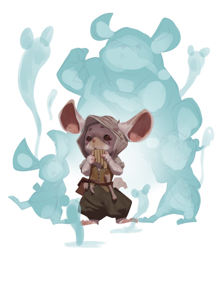A Necromancer bard mouse that summons a ghost band
