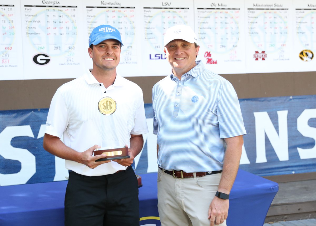 UKmensgolf's tweet photo. “This means a lot to me. When you think about college golf, the SEC is the first conference that comes to mind. I’m really proud to represent Kentucky the way I did this week. I didn’t come out on top but it’s encouraging to know that I was close in such a competitive field.” https://t.co/VLpPPPMCBm