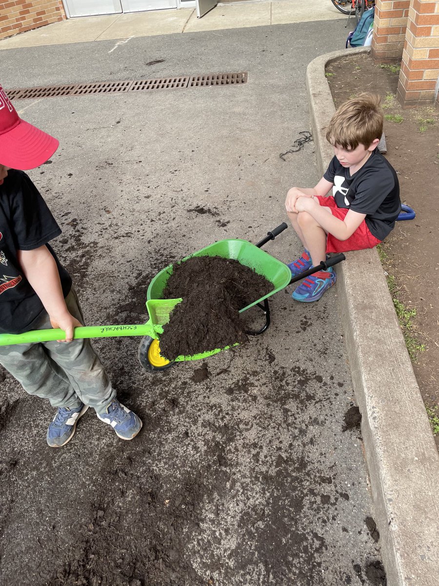 McGinnDragons's tweet photo. Thank you, to our PTA for donating five yards of soil and to our hard-working volunteers who moved it to our Community Garden and our soon to be Butterfly Garden! #teamwheelbarrow #teamworkmakesthedreamwork https://t.co/NgSL4bVWXA