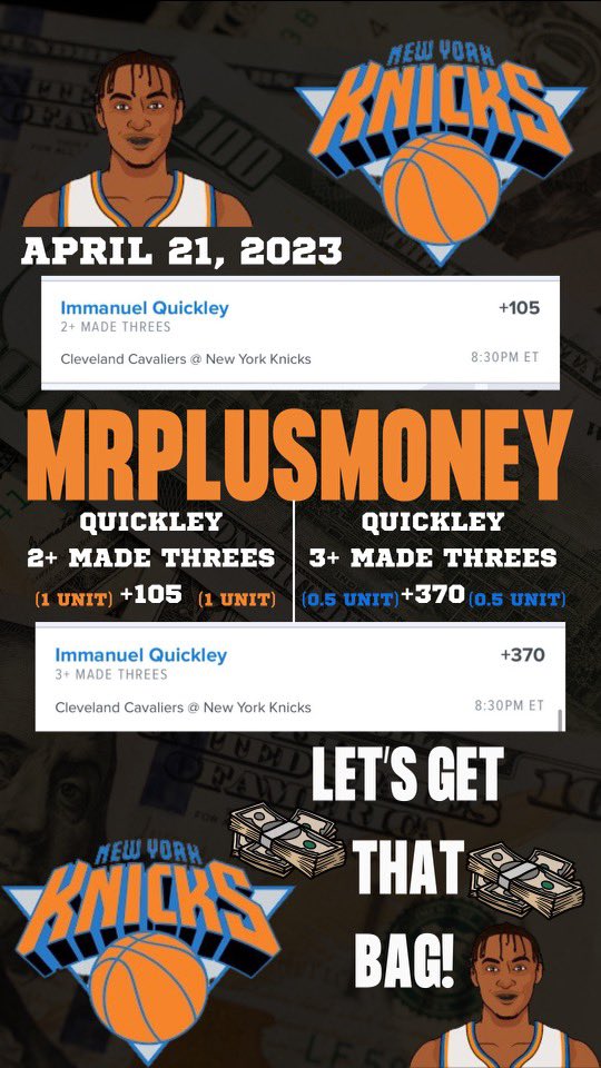 Play of the day! Let’s get Bags! #mrplusmoney #fanduel #sportsbetting #gambler #quickley