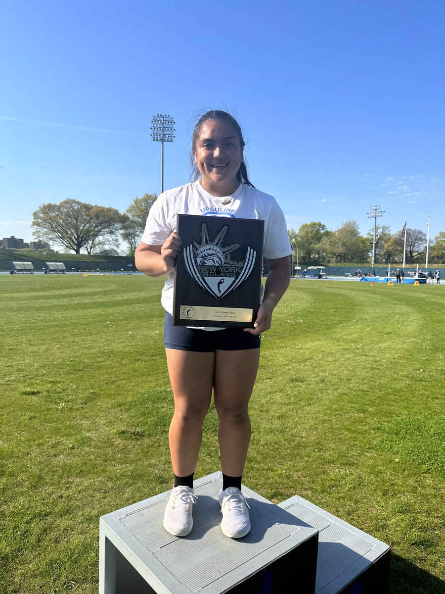 IPTUS_TFXC's tweet photo. Nice start to the weekend! Prizila wins the New York Relays Invitational hammer throw! @TUSAthletics @UrsulineNR @IcahnStadiumNYC https://t.co/nJe75TWlsb