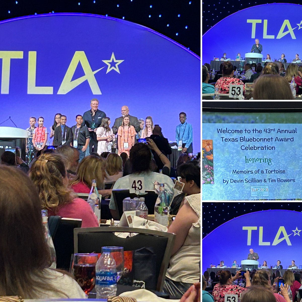 ctw_library's tweet photo. Texas Bluebonnet Award luncheon! It’s always so fun to hear from the author and illustrator of the winning book! @DGarcia_CTW @gabrielle_clint @cisdinsttech #WeAreClintISD #txla23 https://t.co/ICBN4QPpjY