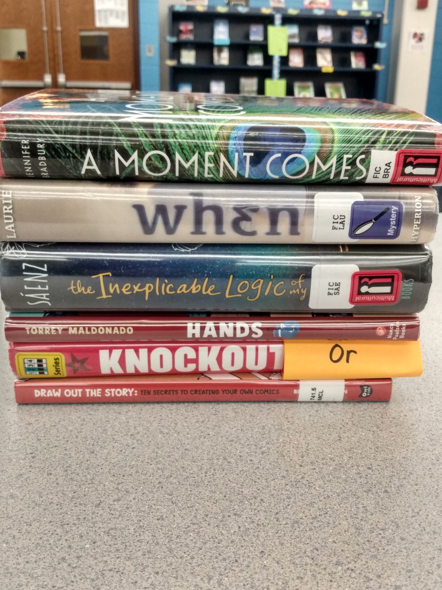 @AdamSilvera @r_balcarcel @TorreyMaldonado @karianneholt @BenjaminASaenz @erinbowbooks 
Fun Friday prep for an 8th grade LangArts class coming to the library next week as we wrap up National Poetry Month. Here's my 'book poetry' that highlights some of our favorite authors!