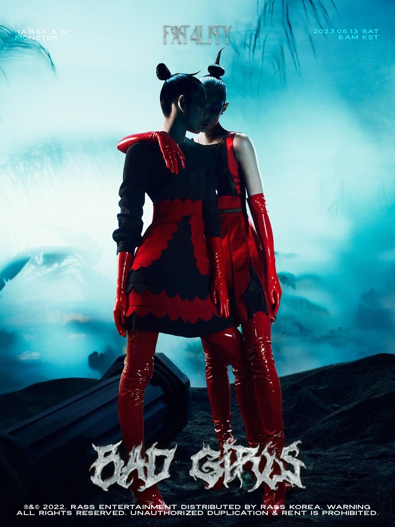 FAT4LITYofc's tweet photo. FAT4LITY 1ST MINI ALBUM
"BAD GIRLS" 😈
𝐂𝐎𝐍𝐂𝐄𝐏𝐓 𝐏𝐇𝐎𝐓𝐎 #𝟏 (𝐃𝐔𝐎) - 𝐅𝐀𝐓𝟒𝐋•𝐈𝐓𝐘
Release on
2023.05.13 SAT 6AM KST
📌"BAD GIRLS" Pre-save & Pre-order
https://t.co/vZR9l5ZYLa…
#FAT4LITY #RAÍSSA #SFMONSTER #DEBUT #UNIT https://t.co/406HVl0xYg