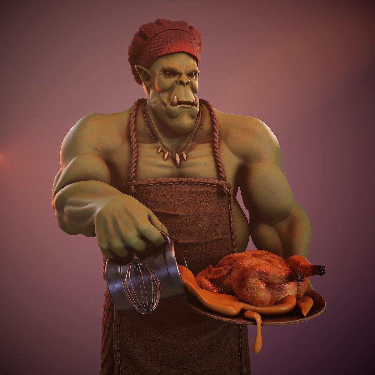 "Grommok's dishes are not for the faint of heart. If you can't handle the heat, stay out of my kitchen. And if you dare to insult my creations, you may just lose a tooth or two."

opensea.io/assets/ethereu…

#nft #Opensea #NFTCommuinity #3Dart #TheDeadImpTavern