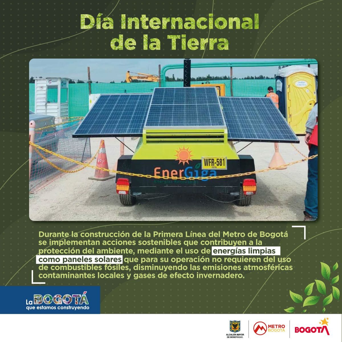 Metro de Bogotá on Twitter "¡Día de la Tierra! Durante la ejecución de