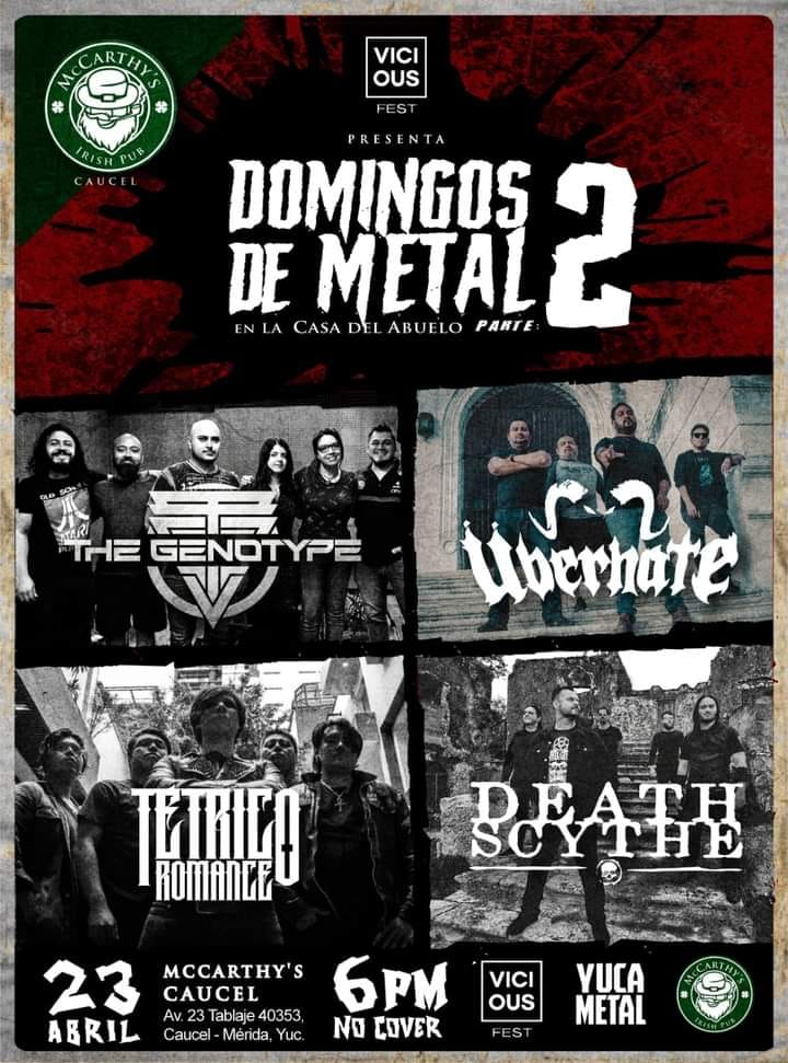 LlamadoBestia's tweet photo. 23 de Abril en el Mc Carthy's de #Merida #Yucatan se presentan #TheGenotype #Uberhate @deathscythemx y @Tetricoromance https://t.co/BntHfWzCHI