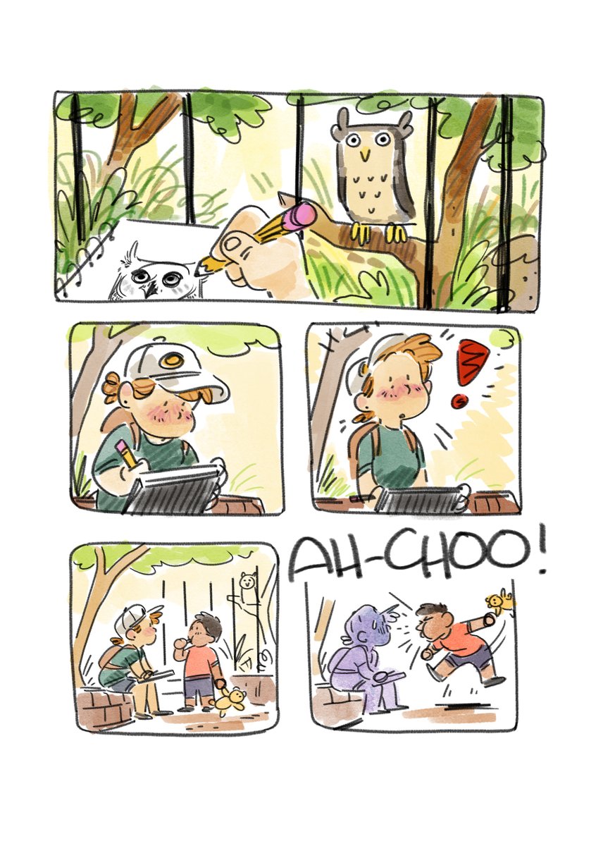 Skadoodlin's tweet photo. Nothing like getting sneezed on by a child to remind you why you don't work at a zoo any more.
Jokes aside zoos are cool to work at. Just be careful of the visitors!

@lazoo
#Lifedrawing #zoo #lazoo #comic #sketch #doodle #animation https://t.co/RZxIufBTuA