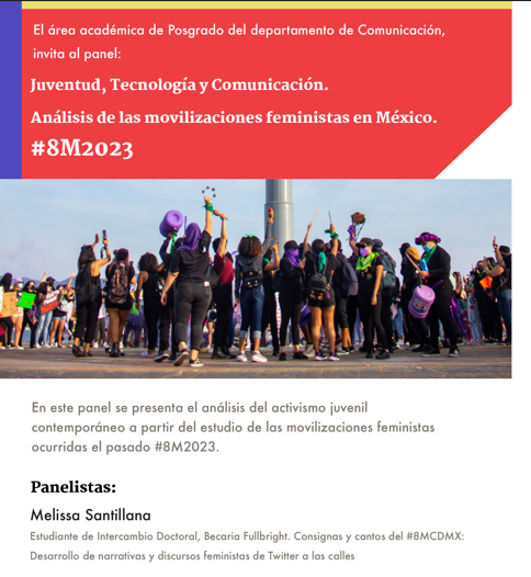 ComuniPosgrados's tweet photo. Te invitamos a este panel, donde se analizara el activismo juvenil contemporáneo a partir de las movilizaciones feministas #8M2023 https://t.co/sRZVlBSvd0