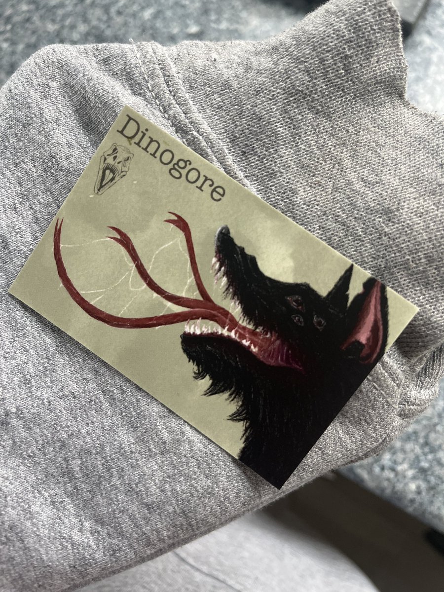 Din0gore's tweet photo. Buisness cards finally came I think they look sick!!  ( I promise they aren’t blurry I’m apparently just shakey) https://t.co/Lm755Zox41