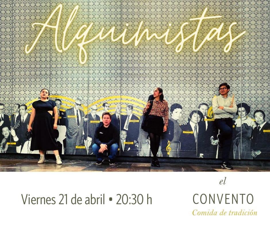 El__Convento's tweet photo. ¡Hoy, 20:30 h!
Ven a disfrutar de #musicaenvivo en #ElRestauranteElConvento, con Los Alquimistas; los mejores clásicos en inglés y en español desde los 60 hasta la fecha, con un estilo acústico y a voces.
#LaPuertaDeCoyoacán https://t.co/4MMbDEKsP4