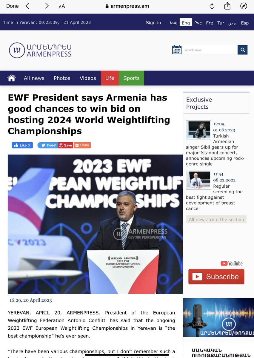 skya_cas_tle's tweet photo. I am just shocked by the statement of the President of the European Weightlifting Federation @ewfsport , Antonio Conflitti!
I was outraged by his speech. All Armenian media reported that he was very satisfied with the level of organization of the tournament. The Armenians misled Antonio Conflitti into believing that our athletes were safe.  How could our athletes be guaranteed safety, when Aram Nikolyan attacked the stage and set fire to the Azerbaijani flag, there was a direct threat to our athletes, they were forced to leave the tournament!

#Armenia failed to ensure the safety of our athletes and cannot be trusted  with organising of international sporting event!!!