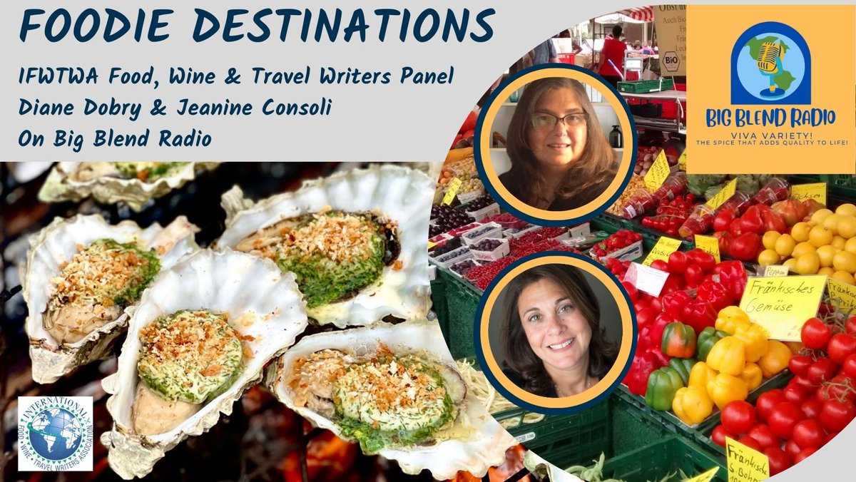 We're celebrating #FoodieFriday on #BigBlendRadio today at 4pm PT / 7pm ET with @IFWTWA travel writers Diane Dobry @gettinghungary & Jeanine Consoli @jeanineconsoli who share their culinary experiences. Watch then or later: youtu.be/PofQ4oFuVBw