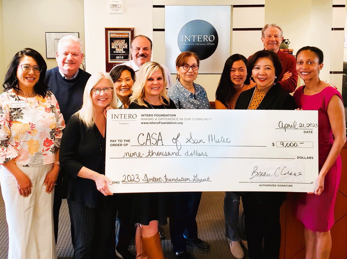 We are so grateful to the Intero Foundation for their generous $9,000 grant to support foster children and youth in the juvenile justice system in our community. Thank you from everyone at CASA!