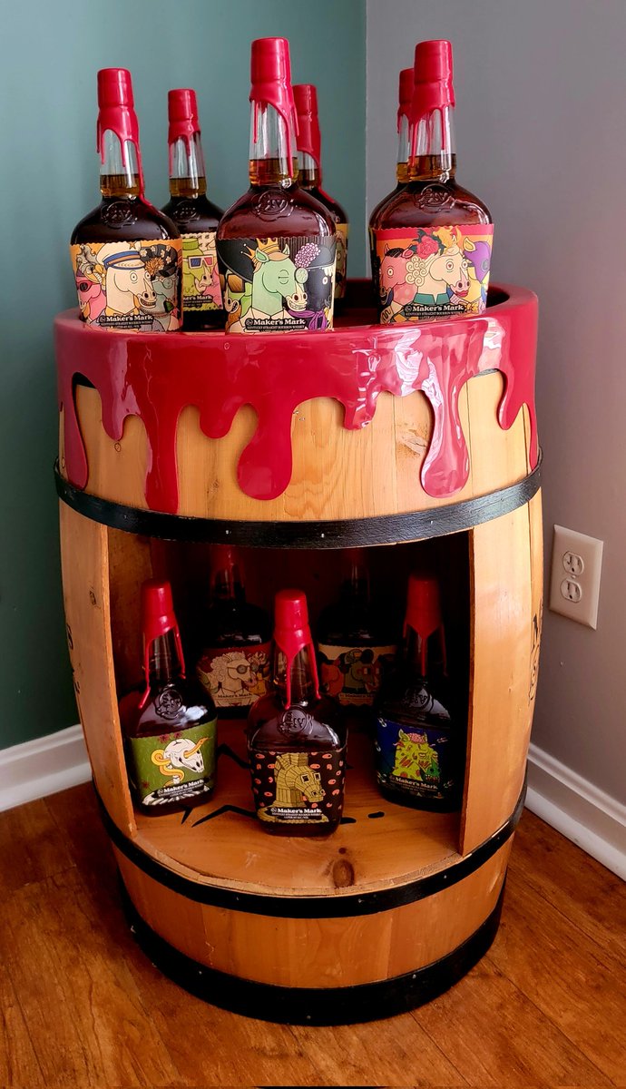 B_Rodgers77's tweet photo. Finally got the @partyhorses @MakersMark set out on display! https://t.co/gHbRrMHmir