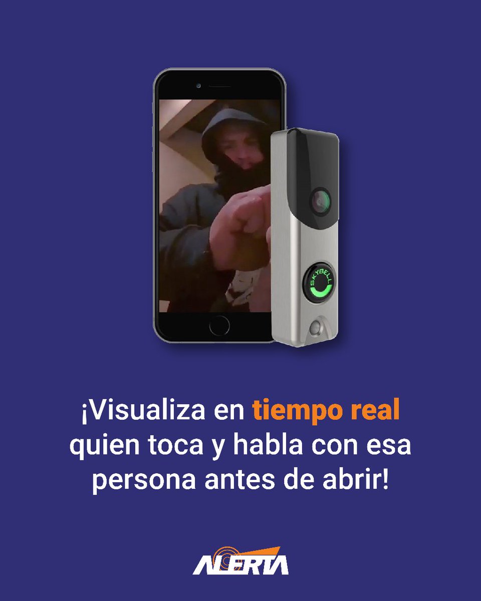 AlertaSRL's tweet photo. Con Skybell, timbre y videoportero, visualiza en tiempo real quien toca y habla con esa persona antes de abrir. 

Contáctanos para mas información.

#Alerta #hogarseguro https://t.co/88ZG50l5n5